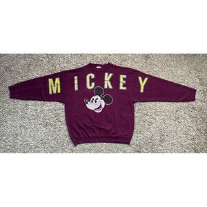 Vintage 90s Mickey & CO Crewneck Pullover Mickey Mouse Spell Out Sweater Size XL